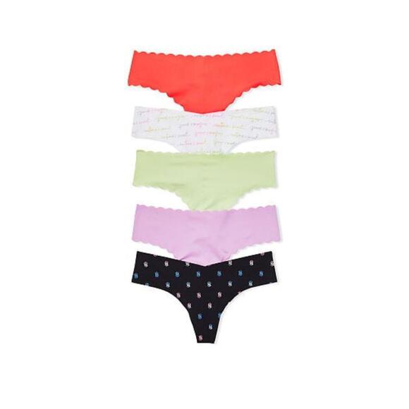 Victoria's Secret 5-Pack No-Show Thong Panties - Picture 1 of 1